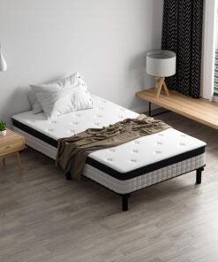 Matelas 90x190 DEWINNER Ressorts Ensachés avec Sommier + Mémoire Forme
